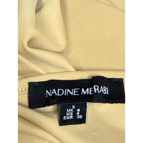 Nadine Merabi Slip Dress Shapewear Curved Nude V-Neck Women's Small Spot Read - Picture 10 of 12